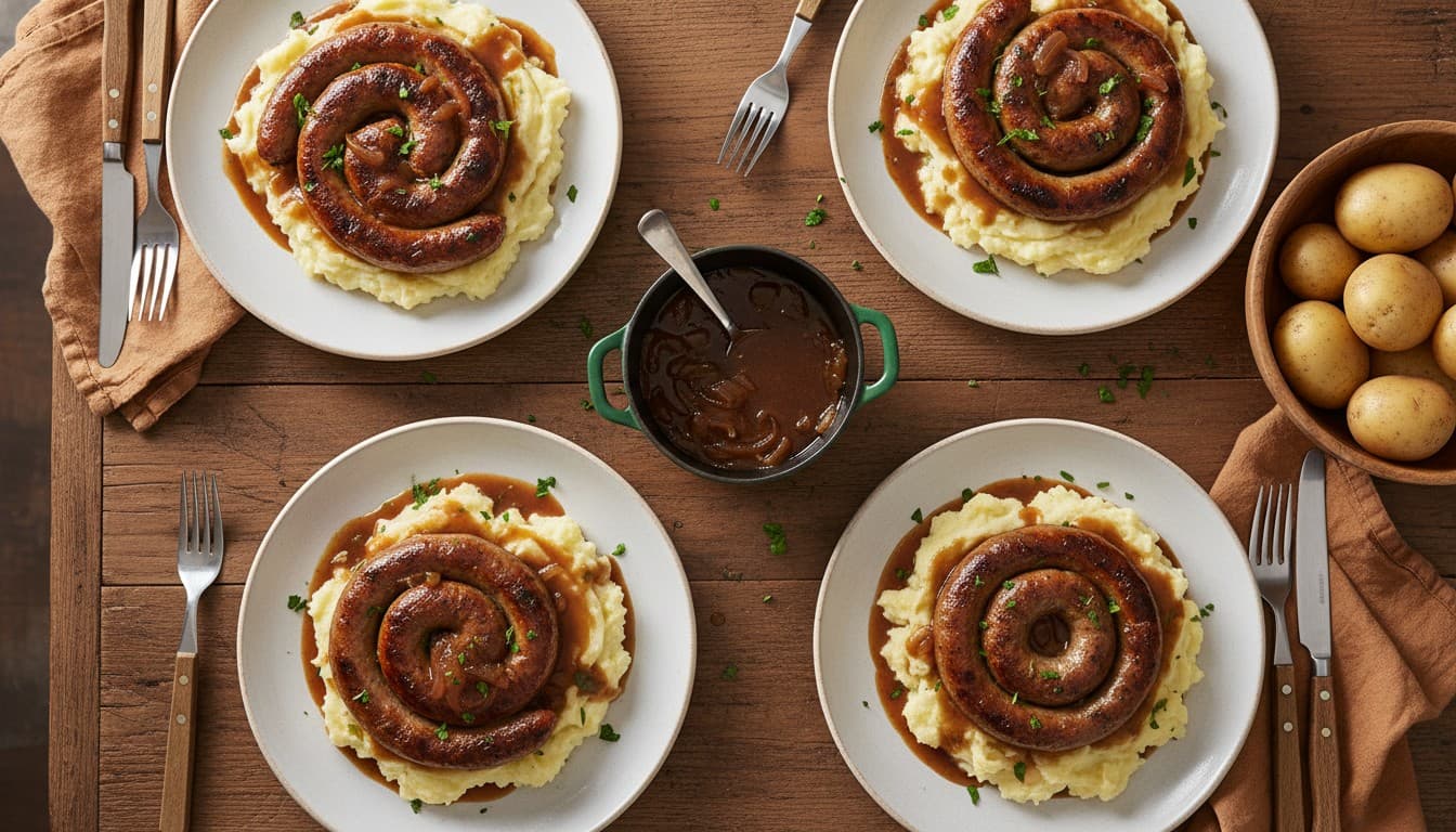 Boerewors and Mash with Onion Gravy